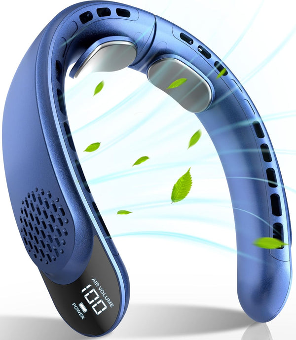 Portable Neck Fan, Personal Fan with LED Display, 3 Speeds with 4000mAh Battery Powered